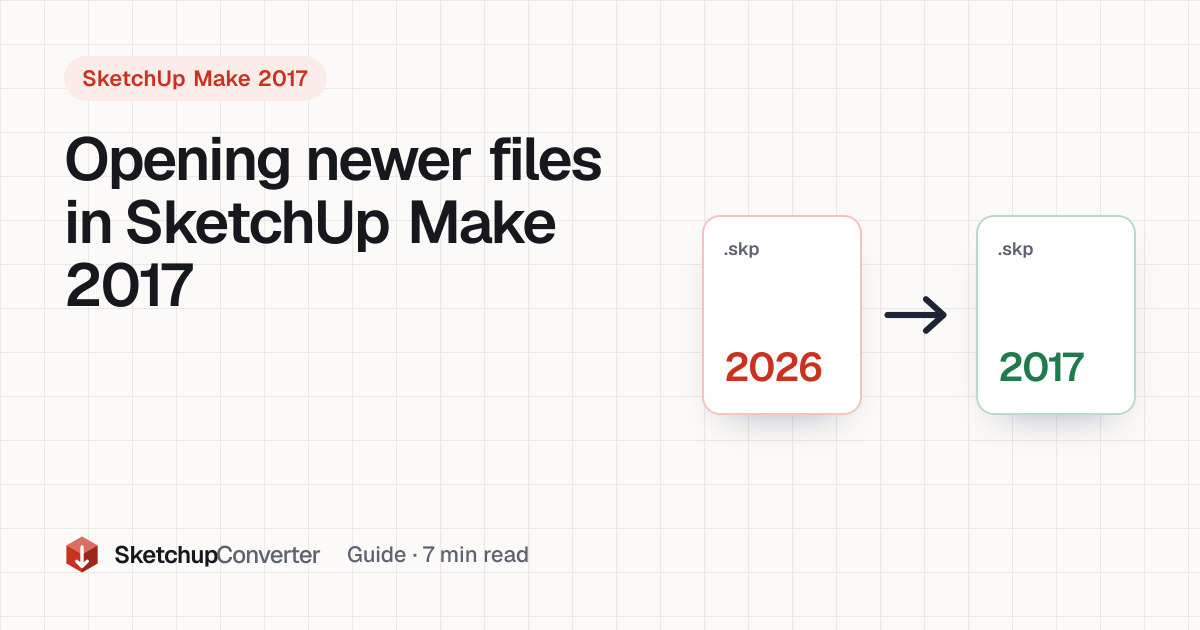 Cover: opening newer files in SketchUp Make 2017
