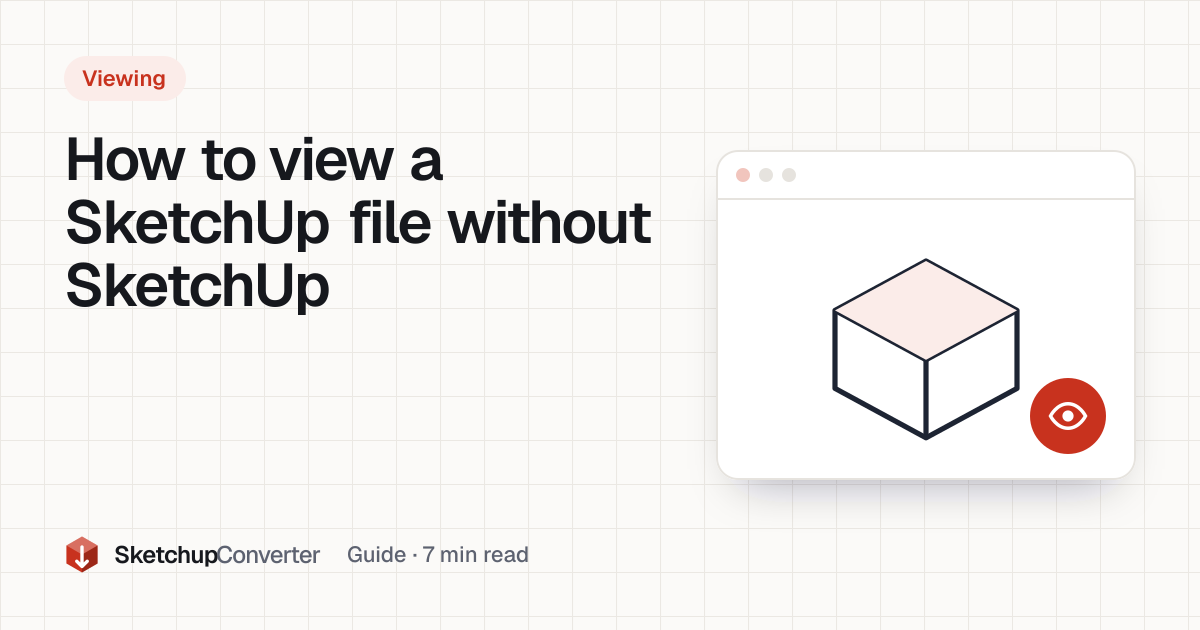 Cover: how to view a SketchUp file without SketchUp